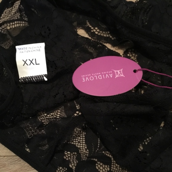 Women’s Plus Size Black Lace Cheeky Panties - Picture 4 of 4